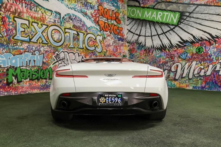 Rear view of white Aston Martin DB11 V12 at Dream Exotic