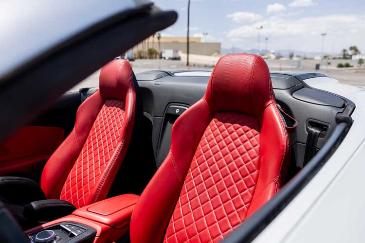 Audi R8 Exotic Rental Car - Red Leather Interior