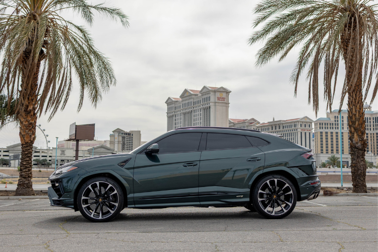Green Lamborghini Urus at Dream Exotics in Las Vegas, Nevada